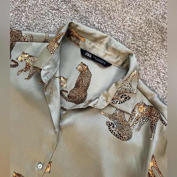 Zara Leopard Silk Blouse - Picture 9 of 9